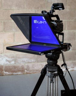 The iKan Teleprompter on display. 